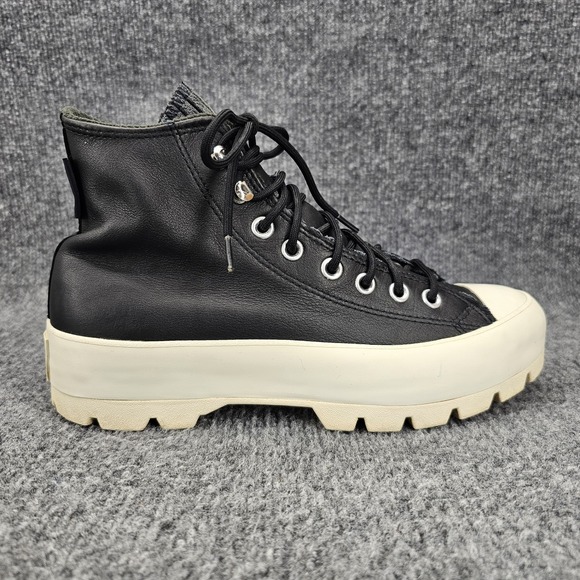 Converse CTAS Gore-Tex Womens Size 9 Black Leather Lugged High Top Shoes - Picture 1 of 14